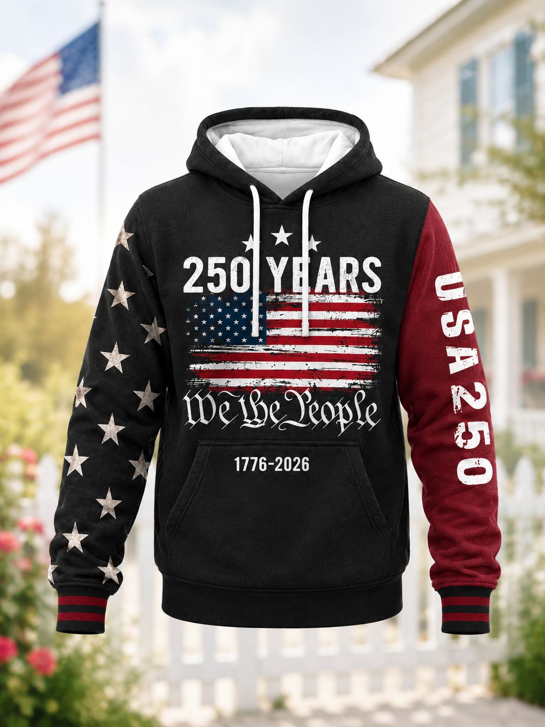 250 Years We The People Patriotic Graphic Hoodie