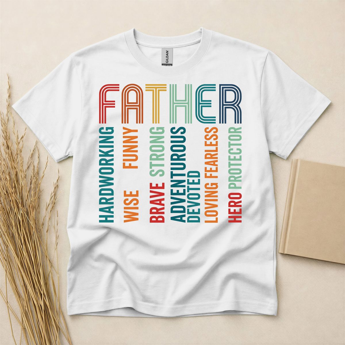 Strong Loving Father Typography Graphic T-Shirt