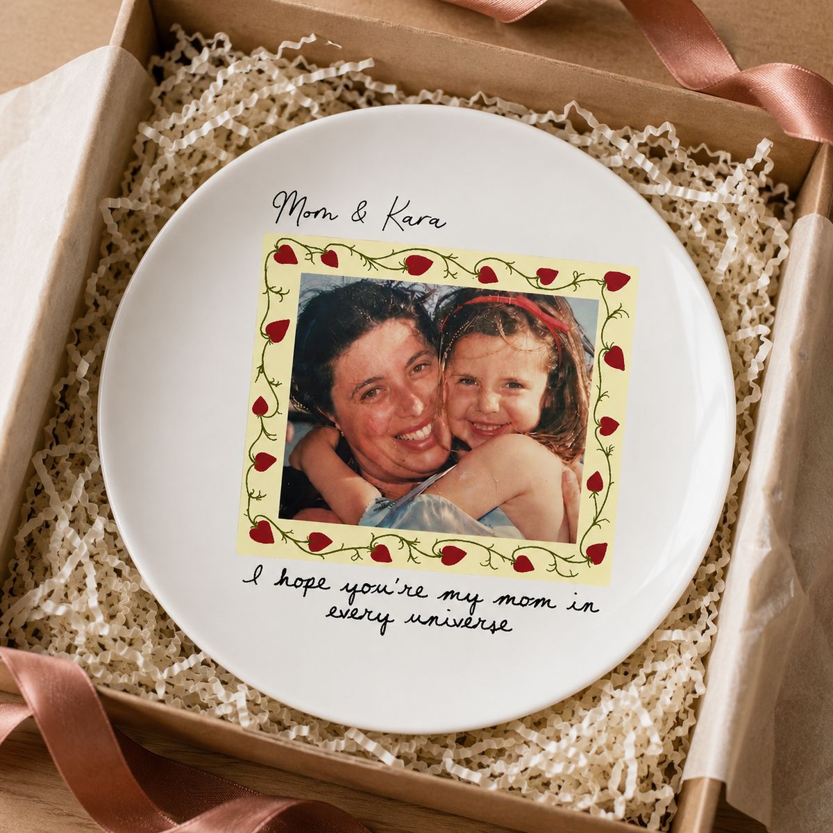 A Love That Lasts Forever - Personalized Mom Photo Jewelry Dish, Custom Picture Trinket Plate, Mother's Birthday Gift, Jewelry Holder, Keepsake Decorative Plate, Multi-Shape Gift