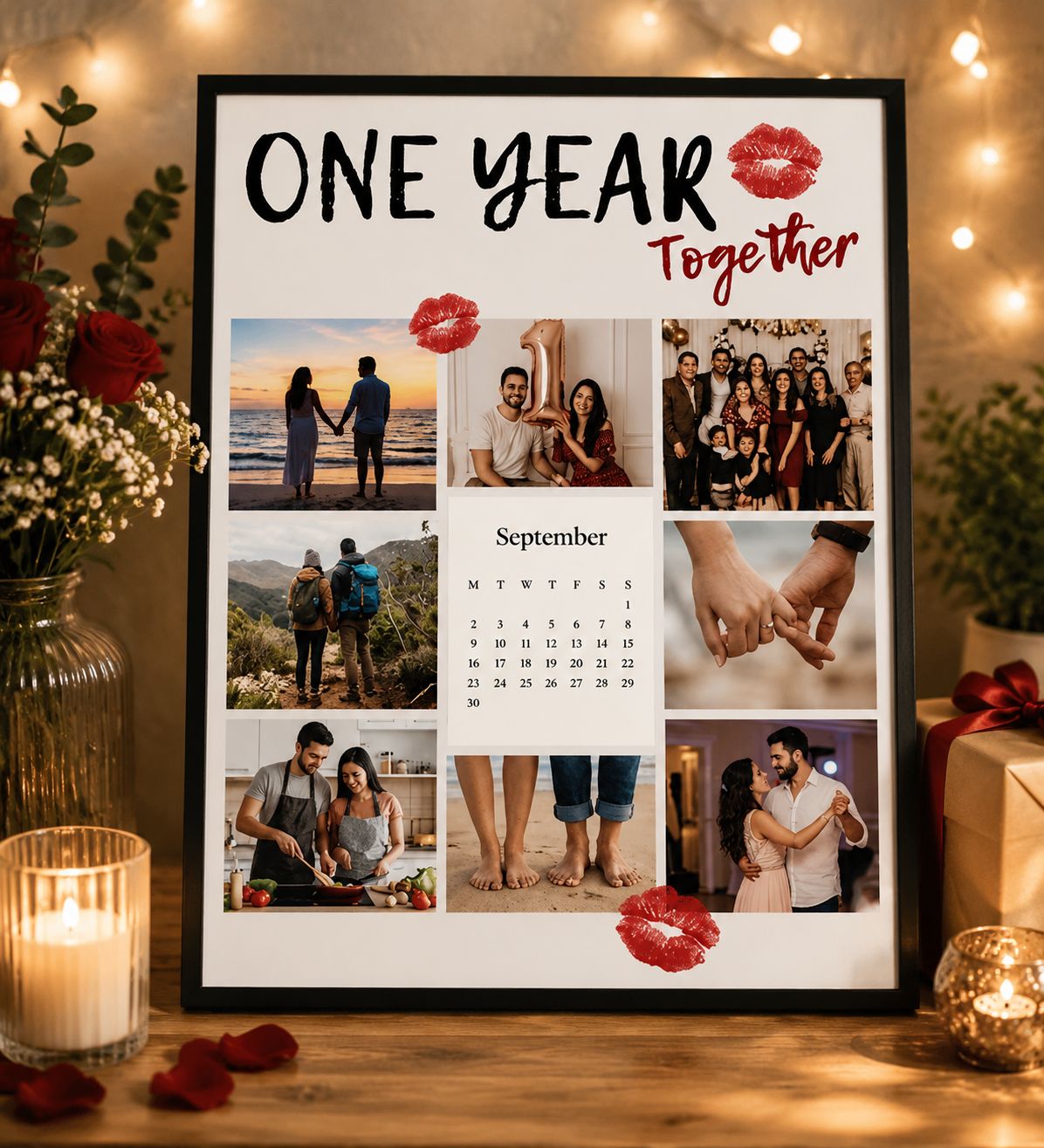 Personalized Monthly Calendar Memory Art Poster