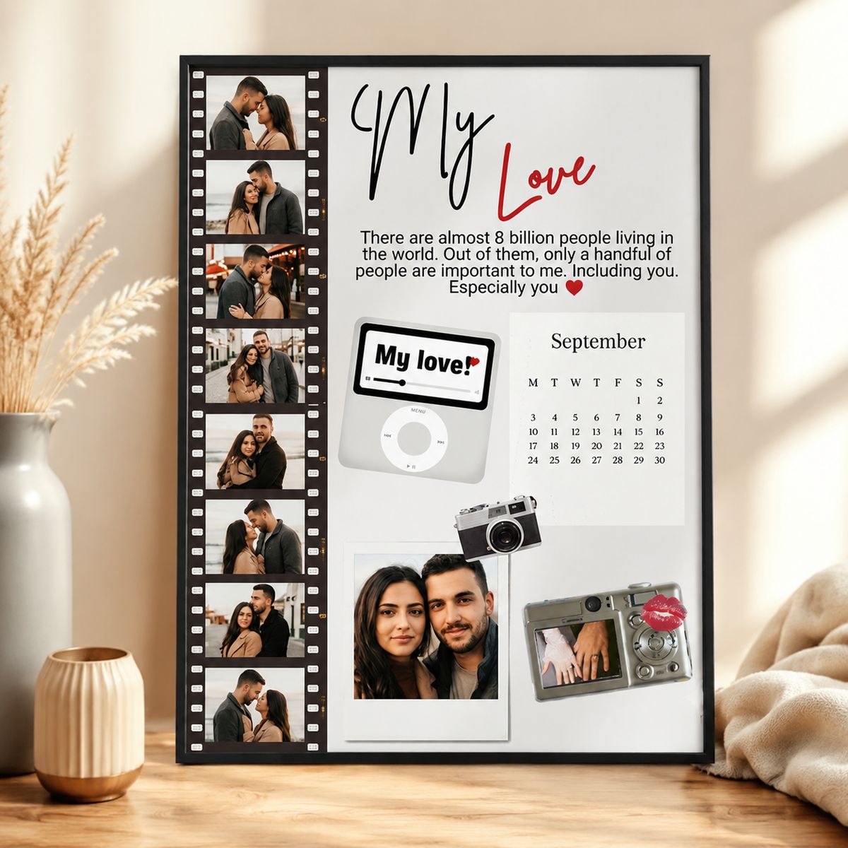 Personalized Vintage Film Strip Love Memory Art