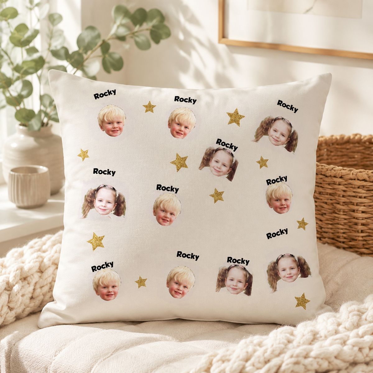 Personalized Custom Photo Face Pattern Pillow