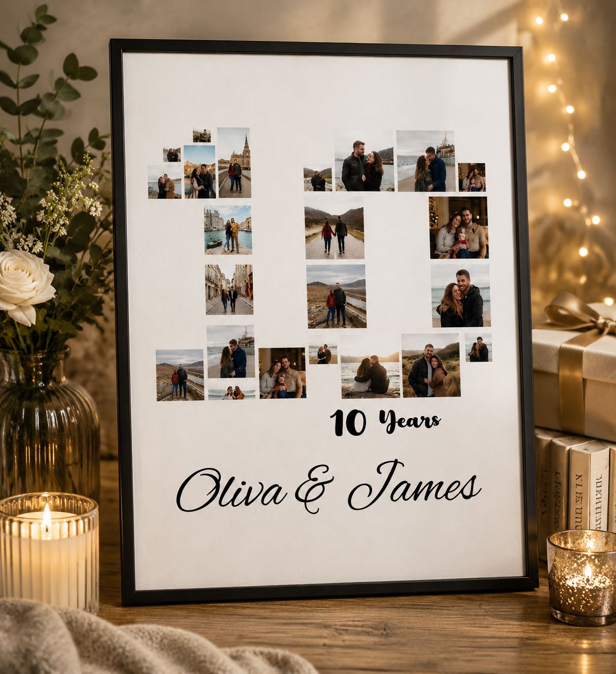 Personalized Milestone Number Photo Collage Poster