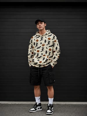 Spooky Halloween Pattern Graphic Hoodie