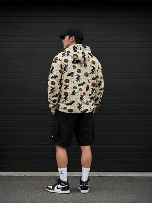 Spooky Halloween Pattern Graphic Hoodie