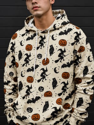 Spooky Halloween Pattern Graphic Hoodie