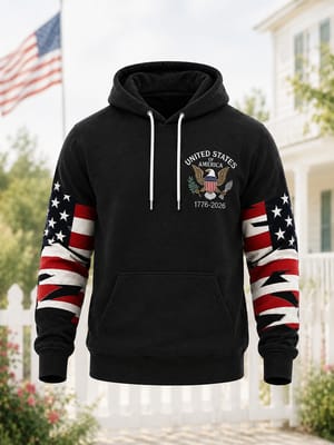 United States Patriotic Eagle Graphic Hoodie