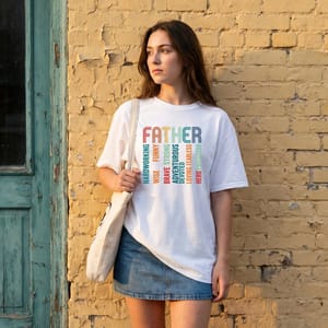 Strong Loving Father Typography Graphic T-Shirt