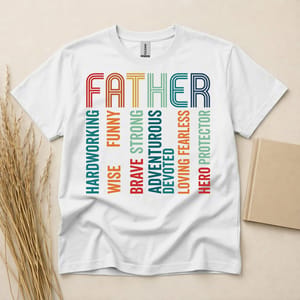 Strong Loving Father Typography Graphic T-Shirt