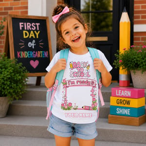 Personalized Back to School Sunflower Photo Frame Teacher Shirt – Custom Name & Photo T-Shirt