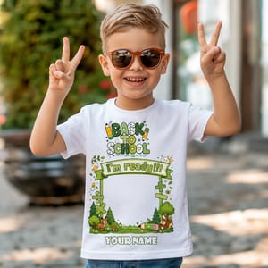 Personalized Back to School Sunflower Photo Frame Teacher Shirt – Custom Name & Photo T-Shirt