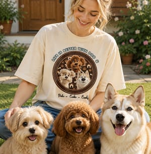 Personalized Dog Mom Gift Life Is Better With Dog Rustic Paw Pattern T-Shirt