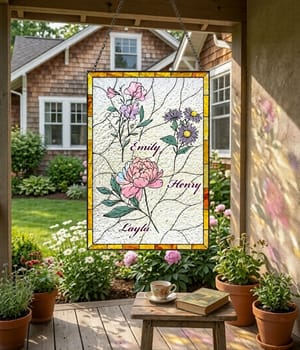 Personalized Family Birth Flower Suncatcher Gift