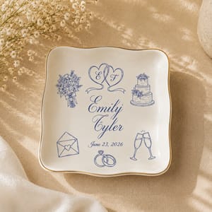 Forever Begins Here – Personalized Wedding Keepsake Plate with Couple Names & Special Date