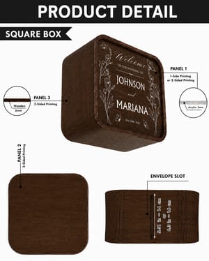 Personalized Wedding Celebration Box – Custom Couple Names with Elegant Floral Butterfly Welcome Design