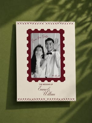 Capture Your Love Story – Personalized Wedding Postage Stamp Photo Booth Frame