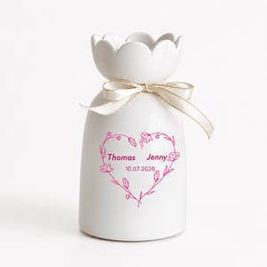 Personalized Anniversary Flower Vase – Custom Couple Names Ceramic Vase