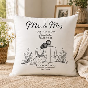 Personalized Love Story Pillow – Custom Couple Names Wedding Anniversary