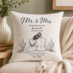 Personalized Love Story Pillow – Custom Couple Names Wedding Anniversary