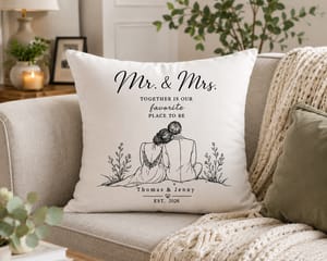 Personalized Love Story Pillow – Custom Couple Names Wedding Anniversary