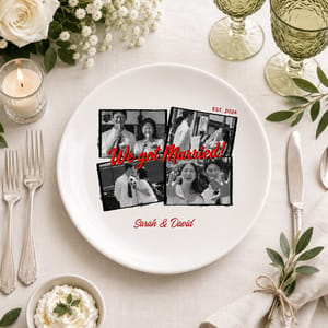 Forever in Every Snapshot – Personalized Wedding Photo Keepsake Plate with Custom Names & Date