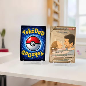 Personalized Dad Card Father's Day Gift Custom Photo Card Pokemon Inspired Keepsake for Dad from Kids