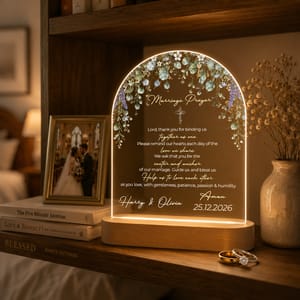 Christian Marriage Prayer LED Night Light Gift For Newlyweds