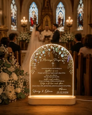Christian Marriage Prayer LED Night Light Gift For Newlyweds