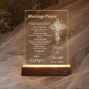 Christian Marriage Prayer LED Night Light Wedding Gift for Newlyweds