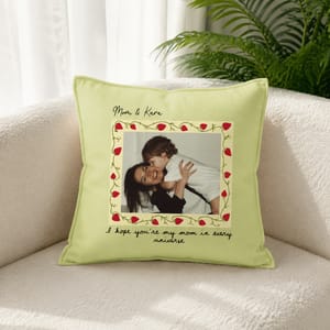 A Hug She Can Keep Forever – Personalized Photo Pillow for Mom with Custom Picture & Names, Mother's Birthday Gift, Personalized Throw Pillow, Multi-Color Cushion Cover