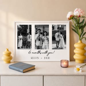 Every Moment, Every Memory – Personalized Couple Photo Poster, Custom Anniversary Print, Relationship Timeline Wall Art, Wedding Memory Poster, Personalized Photo Gift for Couples
