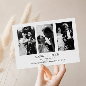 Personalized Wedding Invitation with Photos, Custom Save the Date Card, Couple Photo Wedding Invite, Elegant Wedding Announcement, Printable Wedding Invitation
