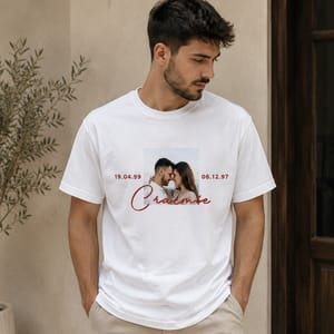 Personalized Happy Anniversary Date Photo T-Shirt