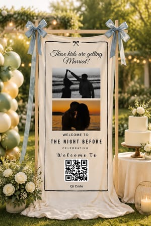 Personalized Wedding Welcome Hanging Fabric Sign