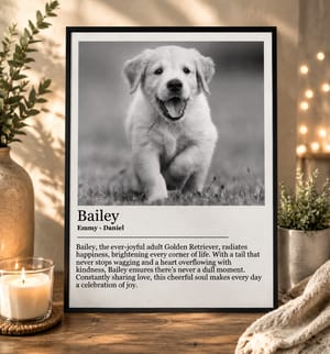 Personalized Pet Portrait Tribute Wall Art Poster