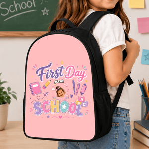 Personalized First Day of School Kids Backpack with Photo – Custom Back to School Backpack for Boys & Girls