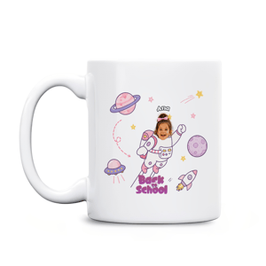 Personalized Back to School Astronaut Mug | Custom Photo & Name Coffee Mug | Space Theme First Day of School Gift for Kids
