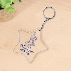 Personalized Father & Son Keychain – Acrylic Photo Keyring Gift for Dad, Custom Memorial/Family Keepsake