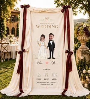 Personalized Wedding "Chibi Love" Banner