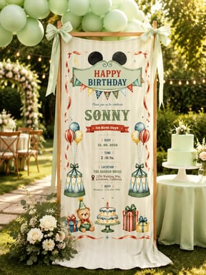 Personalized Birthday "Vintage Circus" Banner
