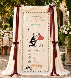 Personalized Wedding "Retro Proposal" Banner