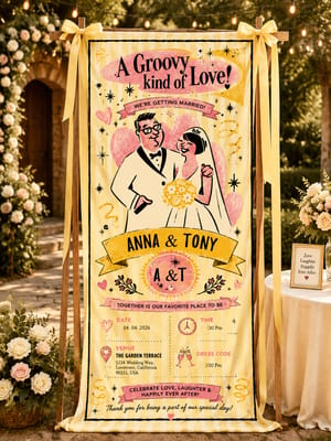 Personalized Wedding "Groovy Love" Banner