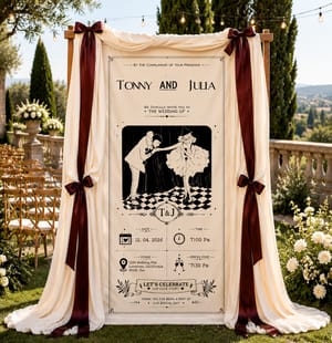 Personalized Wedding "Vintage Theatre" Banner