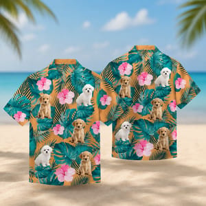 Custom Pet Hawaiian Shirt Personalized Dog and Cat Photos Tropical Vacation Shirt