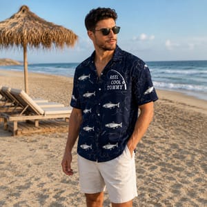 Personalized Fishing Hawaiian Shirt, Upload Your Photo And Custom Name.