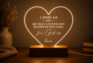 Custom Bible Verse LED Night Light - Meaningful Christian Gift for Her, Personalized Scripture Lamp, Religious Faith Decor for Women