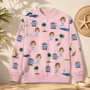 Best Dad Ever Personalized Sweatshirt, Custom Face And Name Pullover