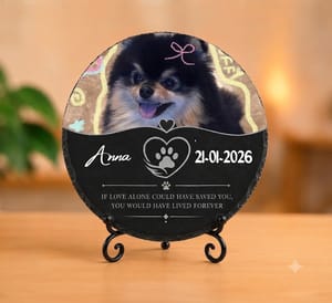 Custom Photo You Would Have Lived Forever - Memorial Personalized Custom Round Shaped Stone With Stand - Sympathy Gift For Pet Owners, Pet Lovers