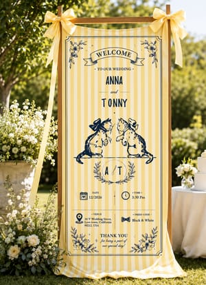 Vintage "Cat Couple" Wedding Sign