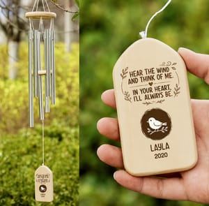 Hear The Wind And Think Of Me Dog Cat Memorial Wind Chimes Personalized Gifts